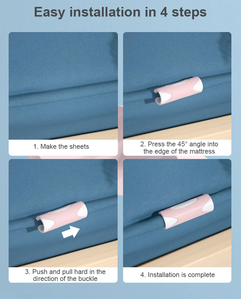 1set Bed Sheet Clip Mattress Grippers Fasteners Clothes Pegs Coverlet Holder Slip-Resistant Fixing Clip Holders Clamps Home Tool
1set Bed Sheet Clip Mattress Grippers Fasteners Clothes Pegs Coverlet Holder Slip-Resistant Fixing Clip Holders Clamps Home Tool