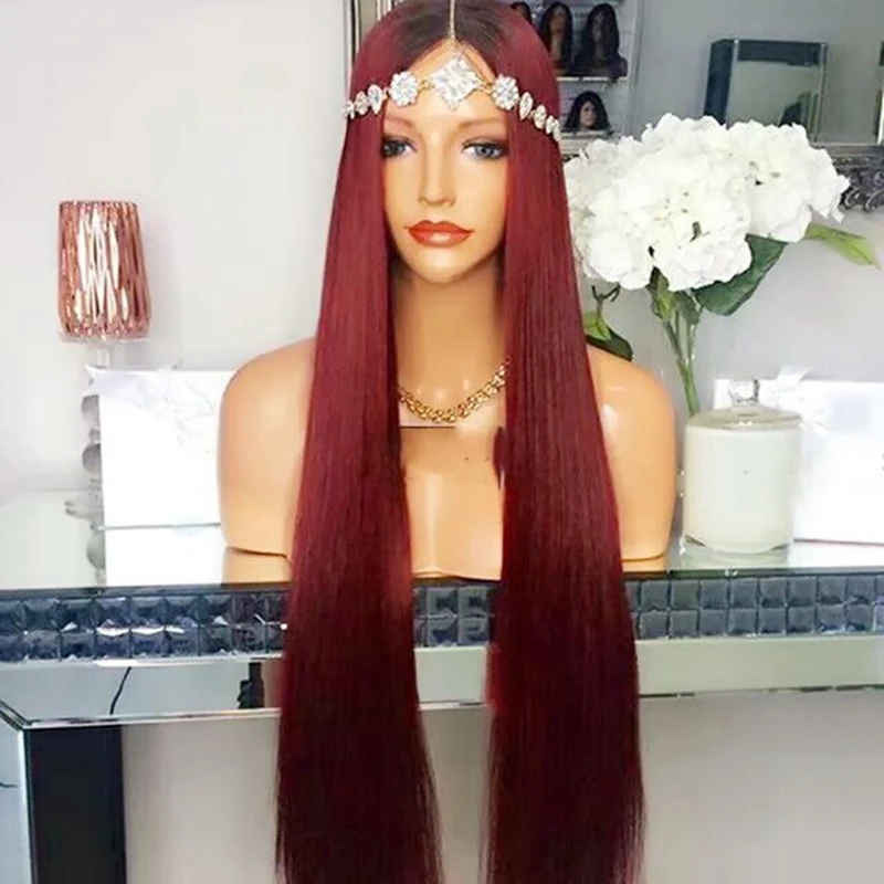 DLME Ombre Red Synthetic Lace Front Wig 13x4 Lace Size Long Red Wig For Black Women Heat Resistant Hair
DLME Ombre Red Synthetic Lace Front Wig 13x4 Lace Size Long Red Wig For Black Women Heat Resistant Hair