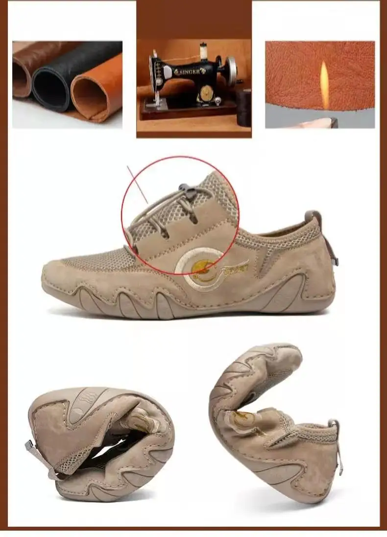 Men's Summer Casual Shoes Men's Leather Mesh Soft Sole Comfortable Casual Shoes Hand Sewn Low Top Flat Shoes Lace Up casual
Men's Summer Casual Shoes Men's Leather Mesh Soft Sole Comfortable Casual Shoes Hand Sewn Low Top Flat Shoes Lace Up casual