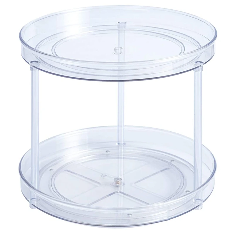 Clear Lazy Susan, 2 Tier Turntable Spice Organizer for Cabinet and Counter, for Kitchen, Bathroom, Pantry
Clear Lazy Susan, 2 Tier Turntable Spice Organizer for Cabinet and Counter, for Kitchen, Bathroom, Pantry