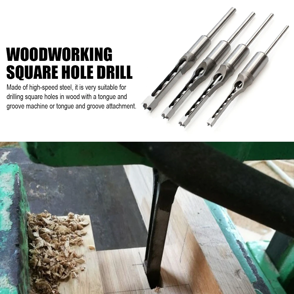 Square Hole Drill Bit Set Woodworking Auger Bit Steel Hardness Mortising Chisel Woodworking Tool Set 6.4-12.7mm 1/4-1/2 Inch
Square Hole Drill Bit Set Woodworking Auger Bit Steel Hardness Mortising Chisel Woodworking Tool Set 6.4-12.7mm 1/4-1/2 Inch