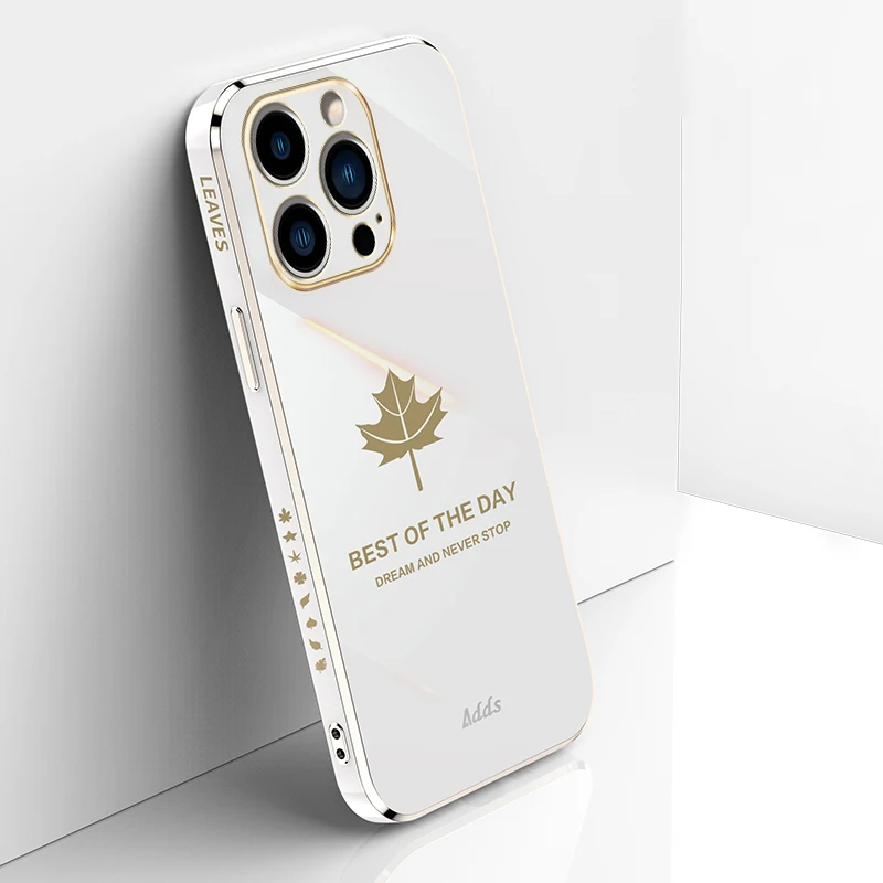 Luxury Fashion plating TPU Case For iphone 12 11 Pro Max XR XS Max X 6 7 8 Plus Case Maple leaf Straight edge protective Cover
Luxury Fashion plating TPU Case For iphone 12 11 Pro Max XR XS Max X 6 7 8 Plus Case Maple leaf Straight edge protective Cover