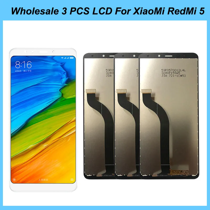 Оптовая продажа, 3 шт., ЖК-дисплей для Xiaomi Redmi 5, ЖК-дисплей в сборе, сенсорный экран, дигитайзер, запасные части
Оптовая продажа, 3 шт., ЖК-дисплей для Xiaomi Redmi 5, ЖК-дисплей в сборе, сенсорный экран, дигитайзер, запасные части