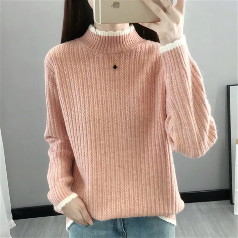 2022 Autumn Women Half Turtleneck Knitting Sweater Women Pullover Long Sleeve 5 Colors Knitwear Bottoming Sweater Ladies Jumpers
2022 Autumn Women Half Turtleneck Knitting Sweater Women Pullover Long Sleeve 5 Colors Knitwear Bottoming Sweater Ladies Jumpers