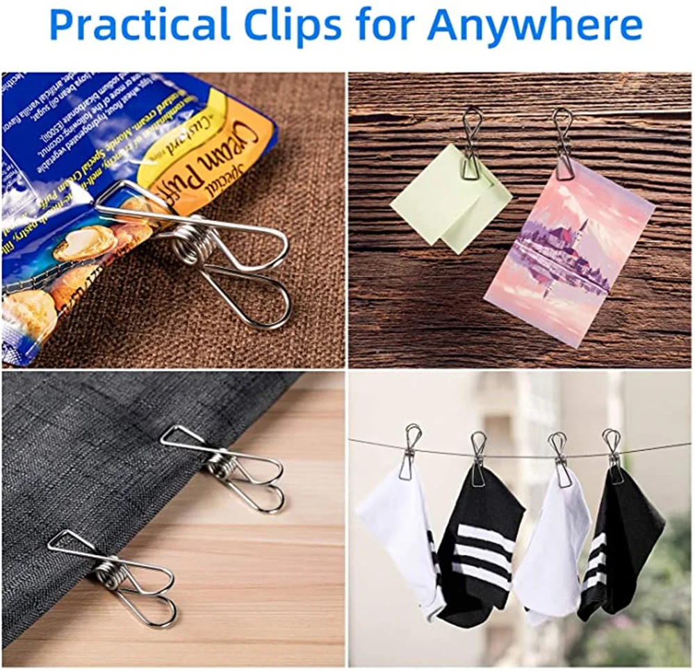 Clothes Pins for Laundry Clips 20-100pcs Multipurpose Stainless Steel Clips Pins Pegs Holders Clothing Clamps Sealing Clip
Clothes Pins for Laundry Clips 20-100pcs Multipurpose Stainless Steel Clips Pins Pegs Holders Clothing Clamps Sealing Clip