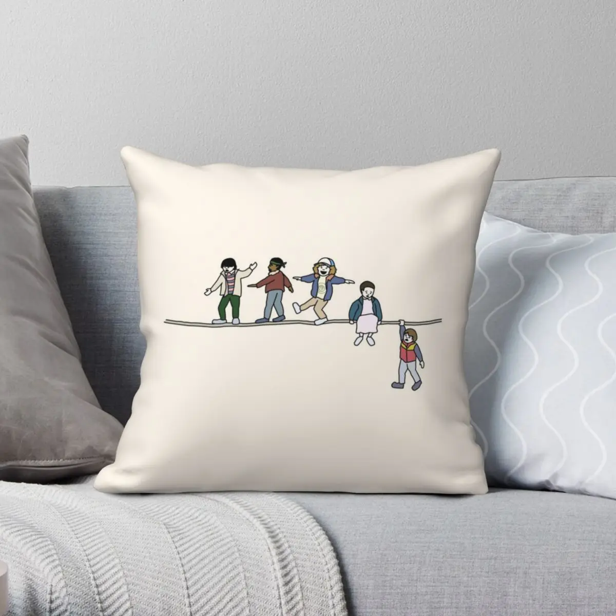 

Stranger Things The Acrobats And The Fleas Square Pillowcase Polyester Linen Velvet Creative Zip Pillow Case Bed Cushion Cover