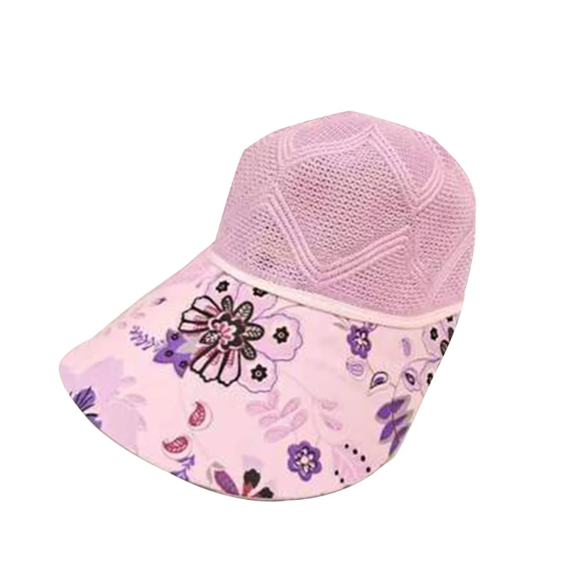 Women Summer Large Brim Baseball Cap Breathable Mesh Top Boho Floral Print Visor Sun Protection Beach Ribbon Trucker Hat
Women Summer Large Brim Baseball Cap Breathable Mesh Top Boho Floral Print Visor Sun Protection Beach Ribbon Trucker Hat