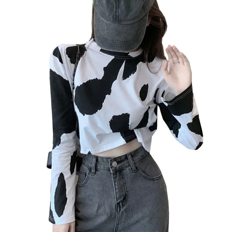 Cow Printing Women T Shirts Spring Autumn Female T-shirts Tops Long Sleeve Harajuku Ladies Girls Tshirts Casual Woman Tee Tops
Cow Printing Women T Shirts Spring Autumn Female T-shirts Tops Long Sleeve Harajuku Ladies Girls Tshirts Casual Woman Tee Tops