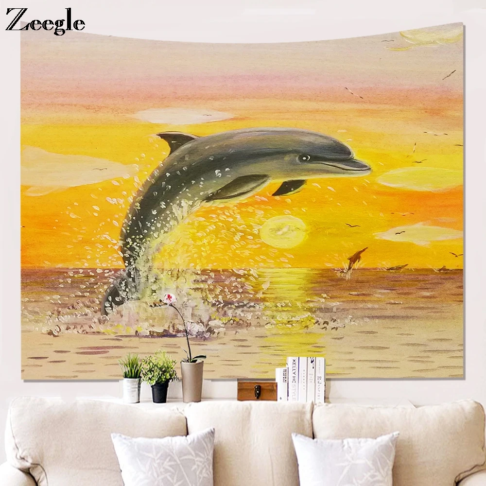 Zeegle Printed Dolphin Wall Hanging Tapestry Beach Blanket Picnic Mat Home Art Tapestries Decor Living Room Decoration Tapestry 
Zeegle Printed Dolphin Wall Hanging Tapestry Beach Blanket Picnic Mat Home Art Tapestries Decor Living Room Decoration Tapestry