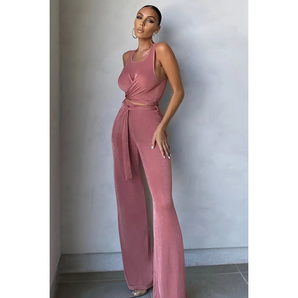 2021 Summer Pink Blue Sexy Sleeveless Casual Skinny Crop Top & Bandage Long Pants Women Two Pieces Pants Set Streetwear AH0039
2021 Summer Pink Blue Sexy Sleeveless Casual Skinny Crop Top & Bandage Long Pants Women Two Pieces Pants Set Streetwear AH0039