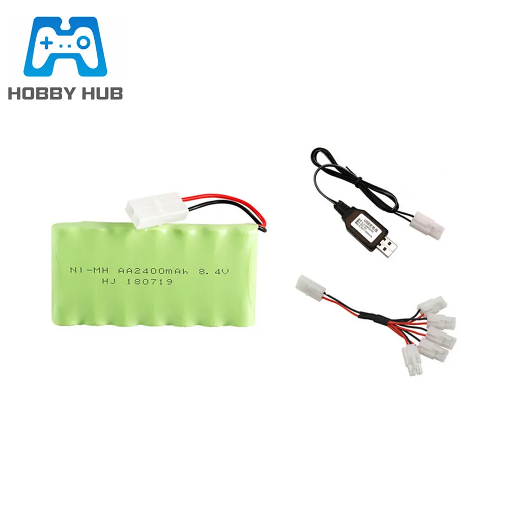 8.4V 2400mAh NI-MH Battery +8.4 Charger For RC Toys cars boats Guns Truck NIMH AA 8.4v Rechargeable Battery Pack
8.4V 2400mAh NI-MH Battery +8.4 Charger For RC Toys cars boats Guns Truck NIMH AA 8.4v Rechargeable Battery Pack