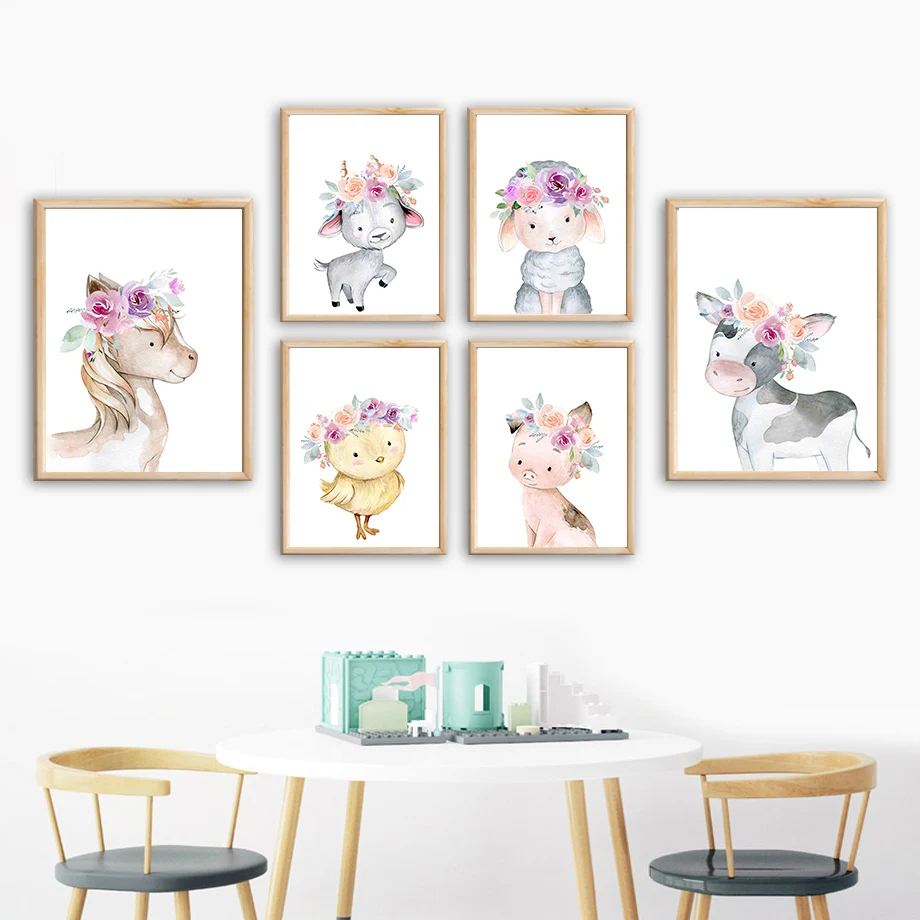 Kawaii Horse Antelope Dog Cow Bird Pig Wreath Wall Art Canvas Painting Nordic Posters And Prints Wall Pictures Kids Room Decor
Kawaii Horse Antelope Dog Cow Bird Pig Wreath Wall Art Canvas Painting Nordic Posters And Prints Wall Pictures Kids Room Decor