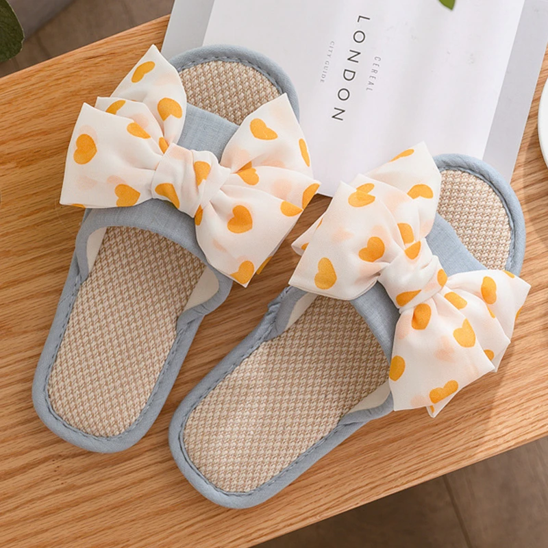 Cute Butterfly-knot Spring Autumn House Women Hemp Slippers Chic Open-toe Bedroom Flat Ladies Flax Shoes Non-slip Women Slides 
Cute Butterfly-knot Spring Autumn House Women Hemp Slippers Chic Open-toe Bedroom Flat Ladies Flax Shoes Non-slip Women Slides