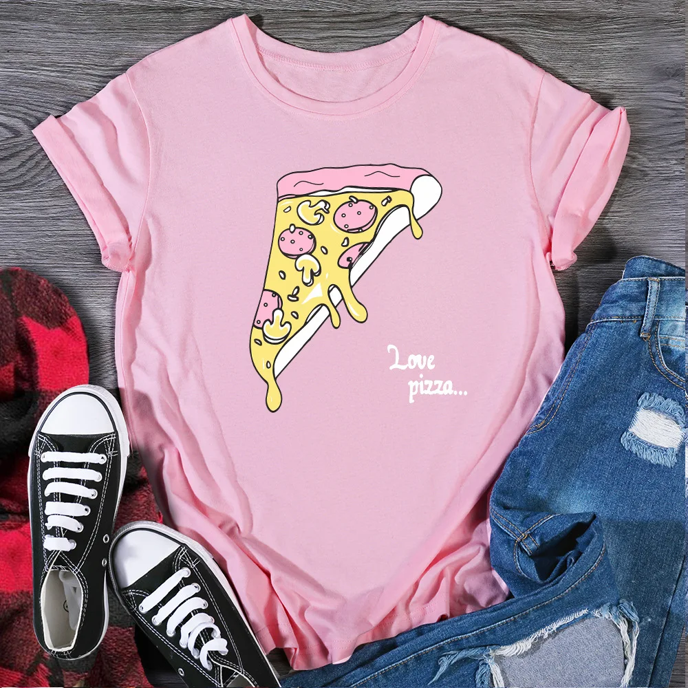 LOVE PIZZA Print Woman Tshirt Summer Casual Female T-shirt Short Sleeve Graphic T Shirt Woman
LOVE PIZZA Print Woman Tshirt Summer Casual Female T-shirt Short Sleeve Graphic T Shirt Woman
