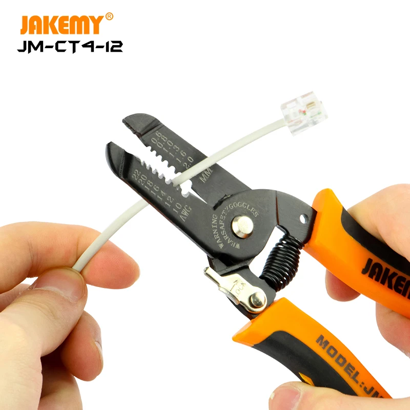 

JM-CT4-12 Professional Wire Cutter Electric Stripper Hand Crimper Pliers Ratchet type Ferrules Lug Cable Terminal Crimping Tool