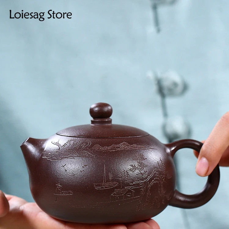 

Loiesag 280ml Traditional Yixing Purple Clay Teapots Raw Ore Zhu Mud Xishi Tea Pot Home Zisha Filter Kettle Tea Set Accessories