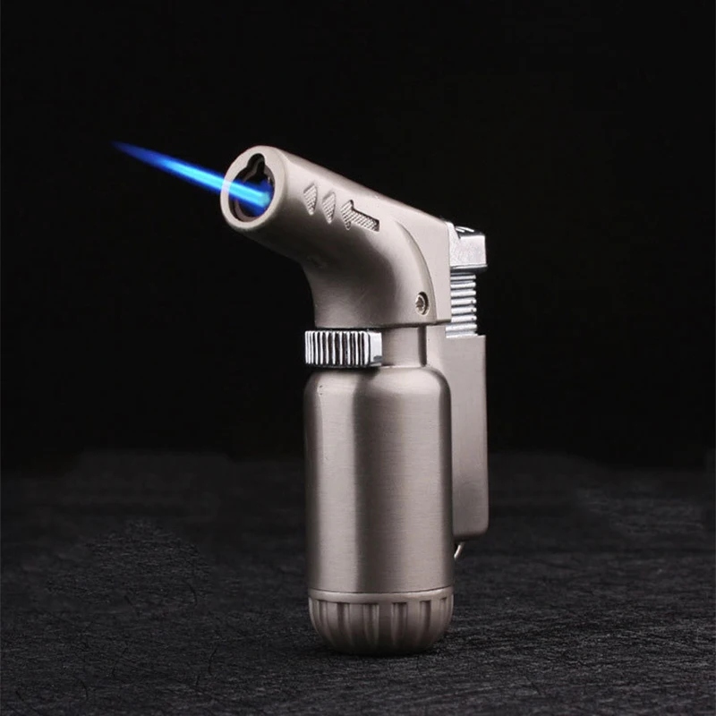 Ветрозащитная Зажигалка для сигар металлическая Бутановая Jet Blue Flame многоразовая