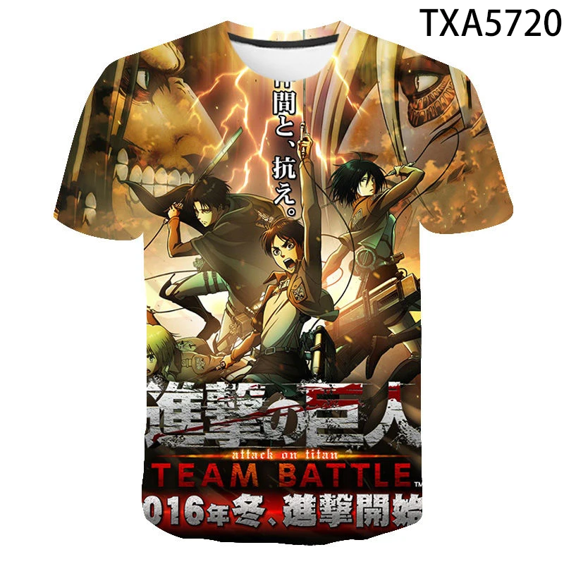 Attack On Titan Pattern Fashion T-shirt Boy Girl Kids 3D Printed Casual Short Sleeve Men Women Children Cool Tops Summer New
Attack On Titan Pattern Fashion T-shirt Boy Girl Kids 3D Printed Casual Short Sleeve Men Women Children Cool Tops Summer New