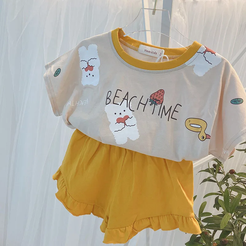 От 2 до 6 лет комплекты для маленьких девочек; Модная футболка с короткими рукавами и шорты с героями мультфильмов; Детская одежда; Летние дет...
От 2 до 6 лет комплекты для маленьких девочек; Модная футболка с короткими рукавами и шорты с героями мультфильмов; Детская одежда; Летние дет...