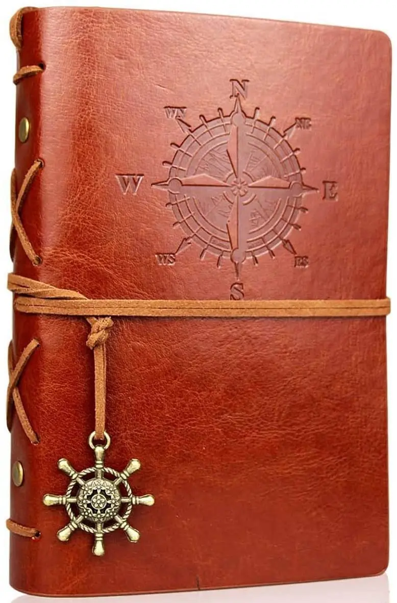 Leather Writing Journal Notebook, Vintage Nautical Spiral Daily Notepad Classic Embossed Travel Journal
Leather Writing Journal Notebook, Vintage Nautical Spiral Daily Notepad Classic Embossed Travel Journal