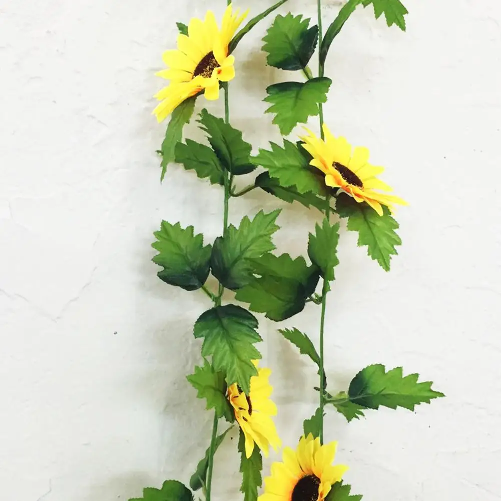 1Pc Artificial Sunflower Ivy Vine Simulation Fake Silk Flowers Plant With Green Leaves Photography Prop Home Wedding Wall Decor
1Pc Artificial Sunflower Ivy Vine Simulation Fake Silk Flowers Plant With Green Leaves Photography Prop Home Wedding Wall Decor