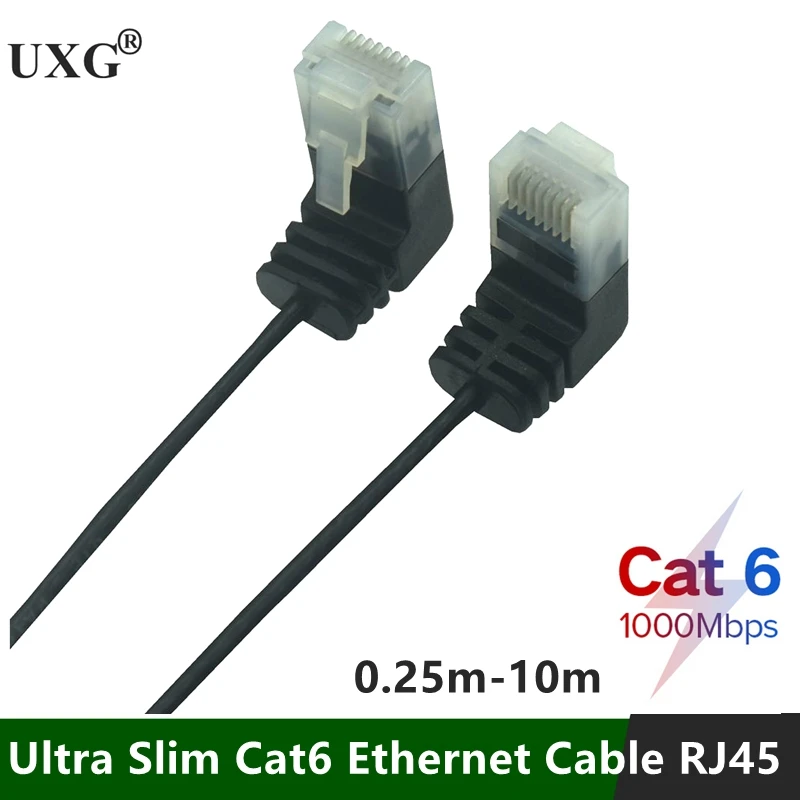 

Ethernet-кабель Cat6 RJ45 с углом поворота 90 градусов вверх вниз, сетевой UTP-кабель, Соединительный шнур, Cat6a Lan-кабели для ноутбука, маршрутизатора, Т...