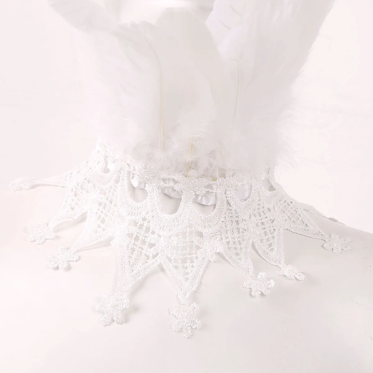 Womens Feather Choker Collar Cape Gothic Victorian Natural Feather Splice Lace Collar Choker Cape Cosplay Costume Accessories 
Womens Feather Choker Collar Cape Gothic Victorian Natural Feather Splice Lace Collar Choker Cape Cosplay Costume Accessories