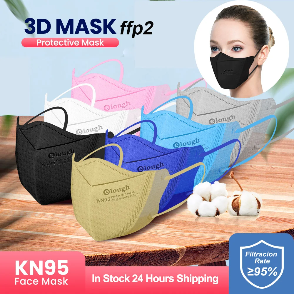 Elough FFP2 CE 3D Защитная маска для лица kn95 сертифицированная fpp2 Высококачественная
