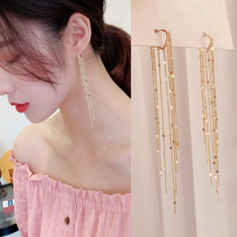 925 Sterling Silver Light Luxury Long Tassel Hoop Drop Earrings Female Temperament Love Gorgeous Handmade Jewelry Gift
925 Sterling Silver Light Luxury Long Tassel Hoop Drop Earrings Female Temperament Love Gorgeous Handmade Jewelry Gift