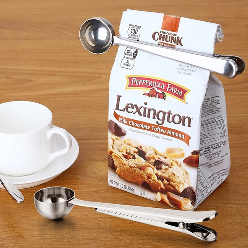 2 In 1 Stainless Steel Coffee Spoon Sealing Clip Kitchen Gold Accessories Cafe Scoop Spoon Portable Bag Seal Clip Kitchen Tool
2 In 1 Stainless Steel Coffee Spoon Sealing Clip Kitchen Gold Accessories Cafe Scoop Spoon Portable Bag Seal Clip Kitchen Tool