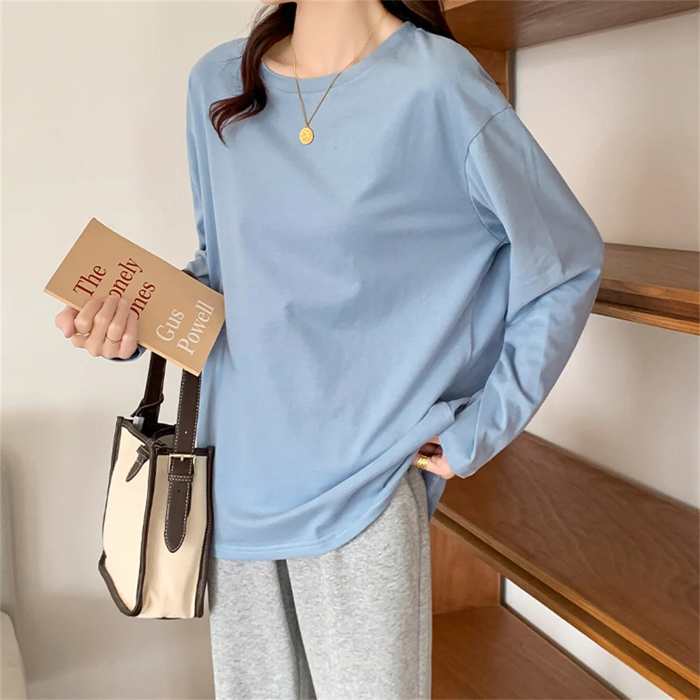 Новое поступление, Хлопковые женские футболки 동대문 문 для офиса, Осенние универсальные шикарные уличные повседневные женские топы, 2021
Новое поступление, Хлопковые женские футболки 동대문 문 для офиса, Осенние универсальные шикарные уличные повседневные женские топы, 2021