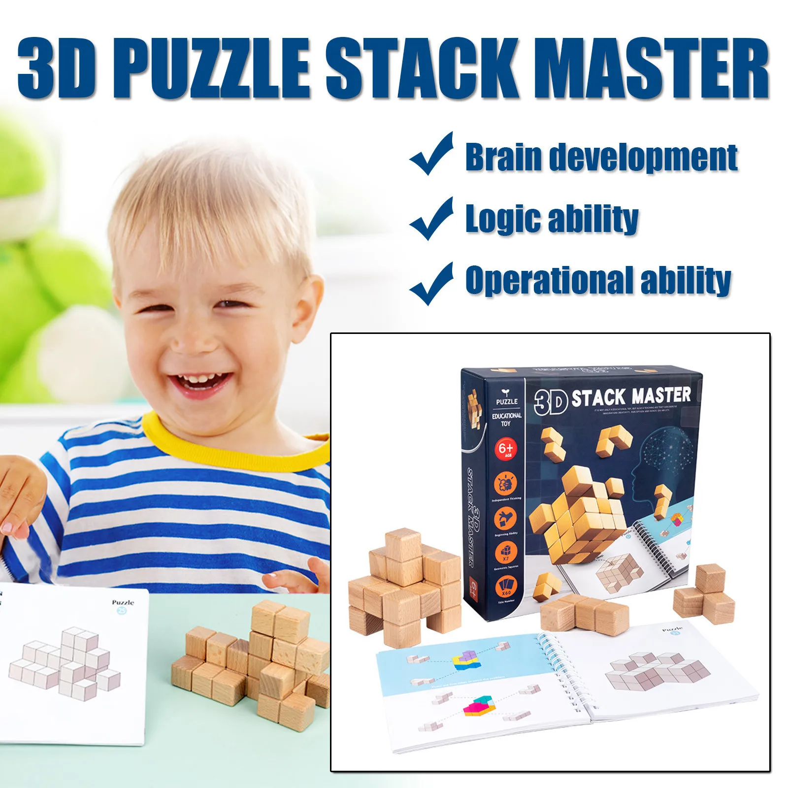 3D Stack Master Wooden Shape Puzzles Toys Geometric Educational For Kids Baby
3D Stack Master Wooden Shape Puzzles Toys Geometric Educational For Kids Baby