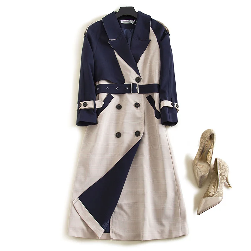 2020 Spring New Patchwork Contrast Color Plaid Long Coat For Women Fashion Double Breasted Overcoat Large Size
2020 Spring New Patchwork Contrast Color Plaid Long Coat For Women Fashion Double Breasted Overcoat Large Size