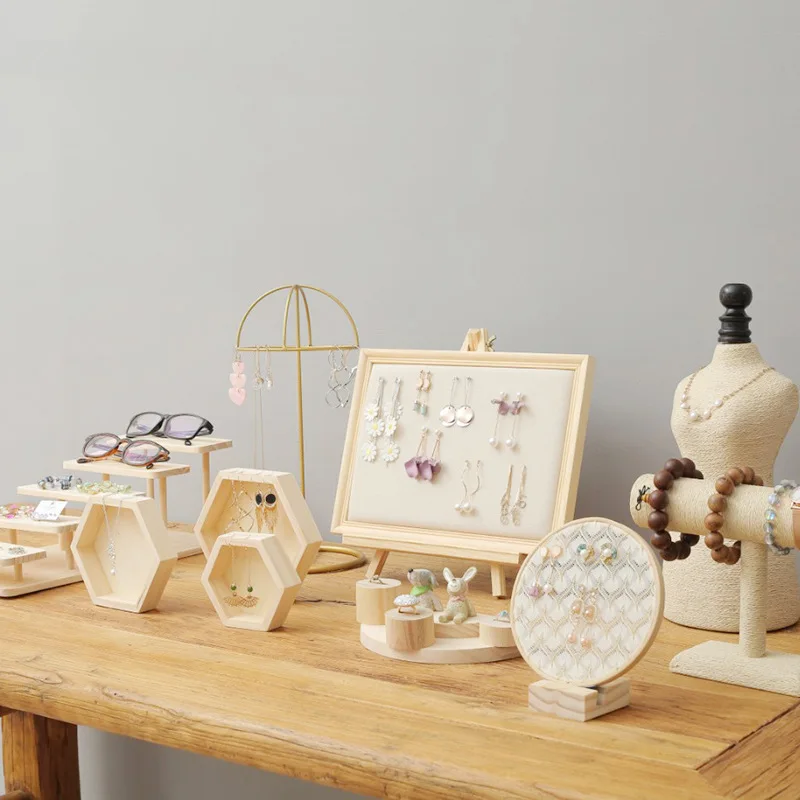 Solid Wood Earrings Jewelry Rack Storage Bracelet Necklace Rack Display Stand Shoot Display Props Set
Solid Wood Earrings Jewelry Rack Storage Bracelet Necklace Rack Display Stand Shoot Display Props Set