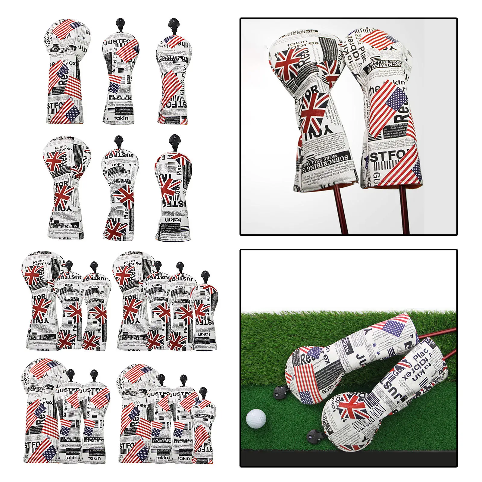 Golf Wood Headcover Waterproof Golf Club Headcover Club Covers Protection with Exchangeable License Plate
Golf Wood Headcover Waterproof Golf Club Headcover Club Covers Protection with Exchangeable License Plate