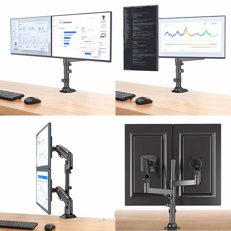NB H160 Gas Spring Desktop 17"-27" Dual Monitor Holder Arm Monitor Mount Bracket Load 2-9 kg each Arm
NB H160 Gas Spring Desktop 17"-27" Dual Monitor Holder Arm Monitor Mount Bracket Load 2-9 kg each Arm
