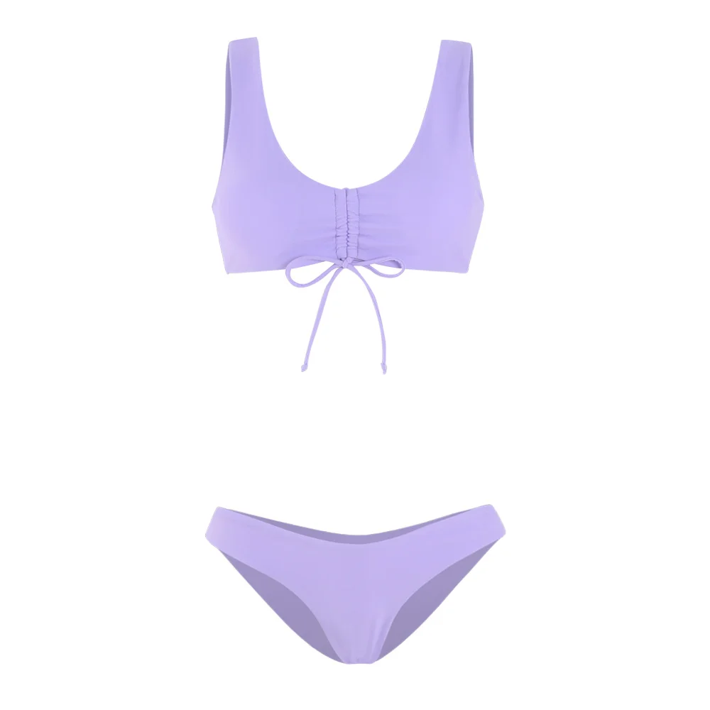 Purple Bathing Suit Women Drawstring Lace Up Swimwear Women Push Up 2 Piece Set Women Bikinis High Waisted Swimsuit
Purple Bathing Suit Women Drawstring Lace Up Swimwear Women Push Up 2 Piece Set Women Bikinis High Waisted Swimsuit