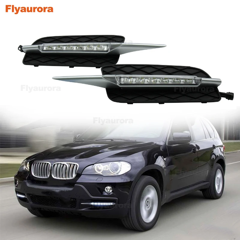Для BMW X5 E70 2007 2008 2009 2010 светодиодный DRL Габаритные огни дневного света переднего