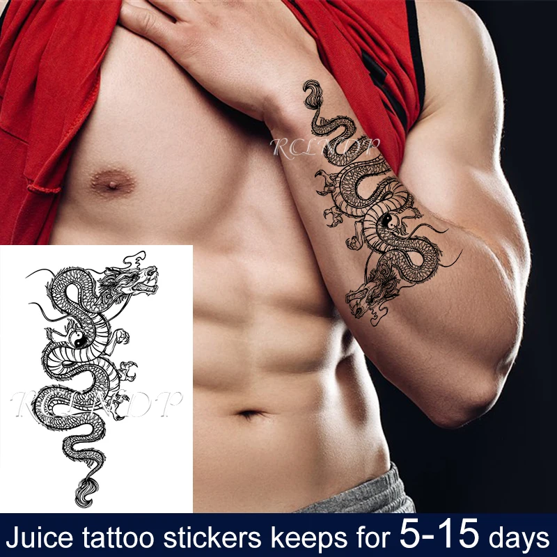 Waterproof Temporary Juice ink Tattoo Sticker Chinese Dragon Big Animal Fruit Gel Long lasting Art for Men Women
Waterproof Temporary Juice ink Tattoo Sticker Chinese Dragon Big Animal Fruit Gel Long lasting Art for Men Women