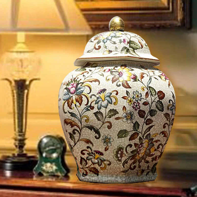 European Crack Color Ceramic Pot with Cover Storage Tank Storage Tank Decoration Vase with Cover Hexagonal Tea Pot Home Decor
European Crack Color Ceramic Pot with Cover Storage Tank Storage Tank Decoration Vase with Cover Hexagonal Tea Pot Home Decor