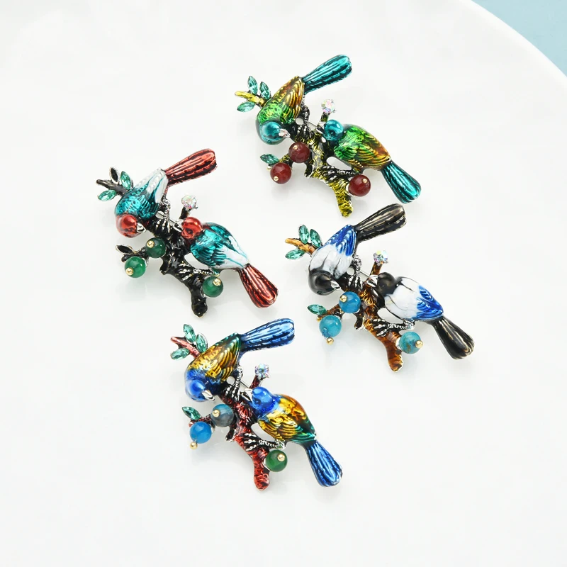 Wuli&baby Stand In Branch Birds Brooches Women Unisex 4-color Enamel Bird Animal Party Casual Brooch Pins Gifts
Wuli&baby Stand In Branch Birds Brooches Women Unisex 4-color Enamel Bird Animal Party Casual Brooch Pins Gifts