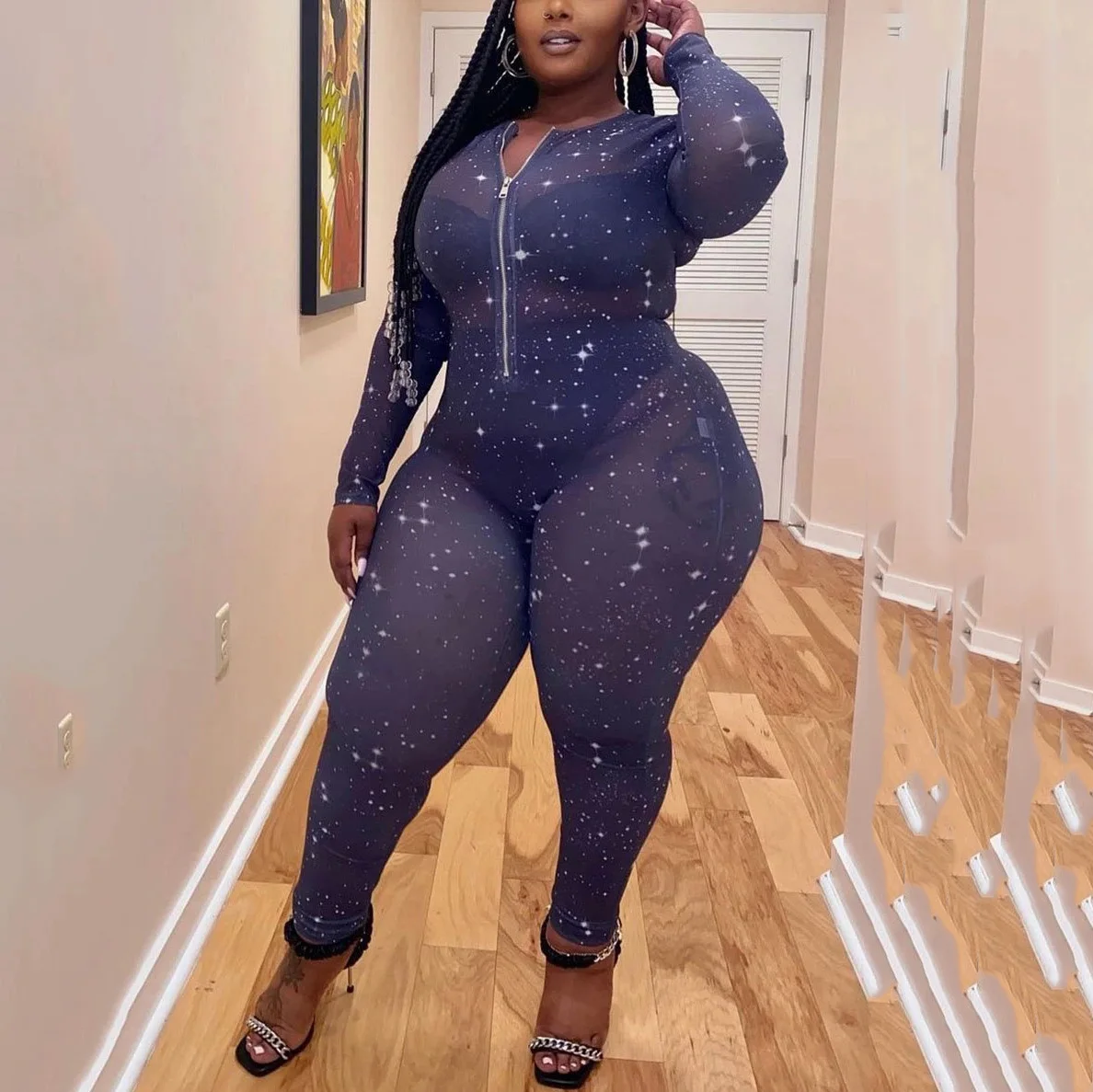 Sexy Transparent Jumpsuits for Womens Big Size 4XL 5XL Blue Bodycon See Through Full Sleeve High Waisted Elegant Evening Rompers
Sexy Transparent Jumpsuits for Womens Big Size 4XL 5XL Blue Bodycon See Through Full Sleeve High Waisted Elegant Evening Rompers