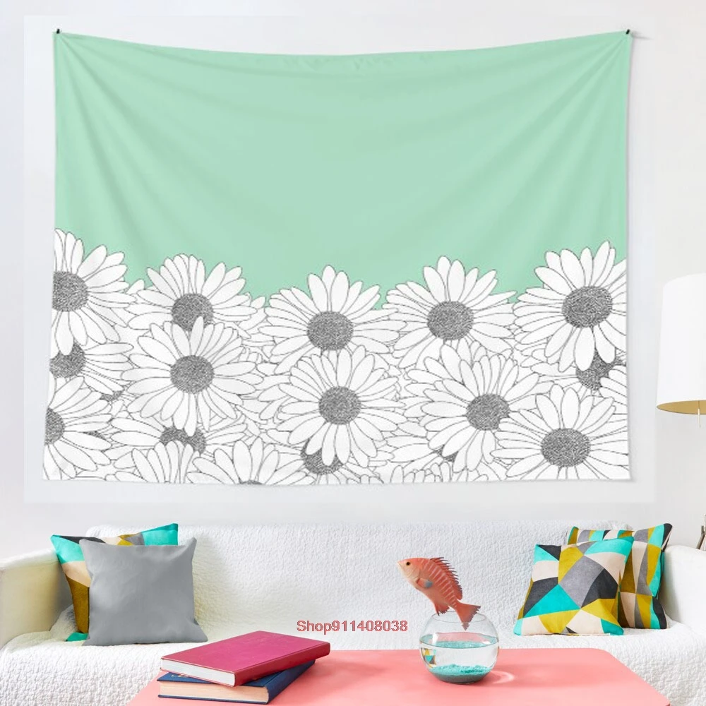 Daisy Boarder Mint tapestry Art Wall Hanging Living Room Decor Craftsmandala Decorative Thin Blanket Yoga
Daisy Boarder Mint tapestry Art Wall Hanging Living Room Decor Craftsmandala Decorative Thin Blanket Yoga