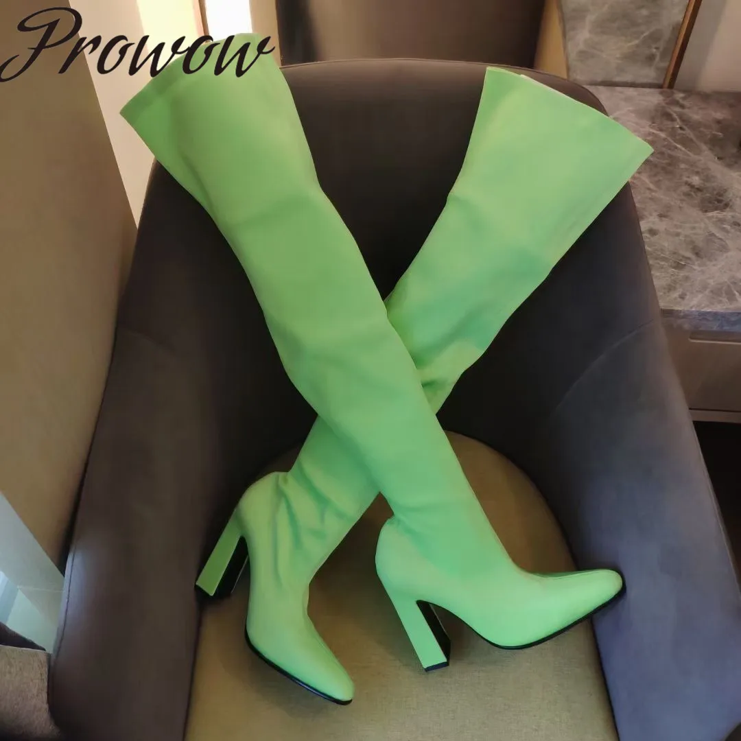 Prowow New Stretch Fabric Over The Knee HIgh Thigh High Boots HIgh Heel Chunky Heel Designer Boots Winter Fashion Boots Shoes
Prowow New Stretch Fabric Over The Knee HIgh Thigh High Boots HIgh Heel Chunky Heel Designer Boots Winter Fashion Boots Shoes