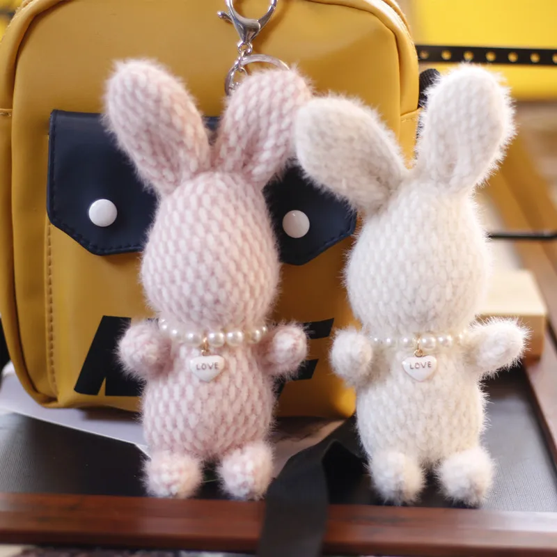 

new Cute Creative Exquisite Boutique rabbit bunny Pendant very soft Plush High Quality keychain Soothing doll christmase gift