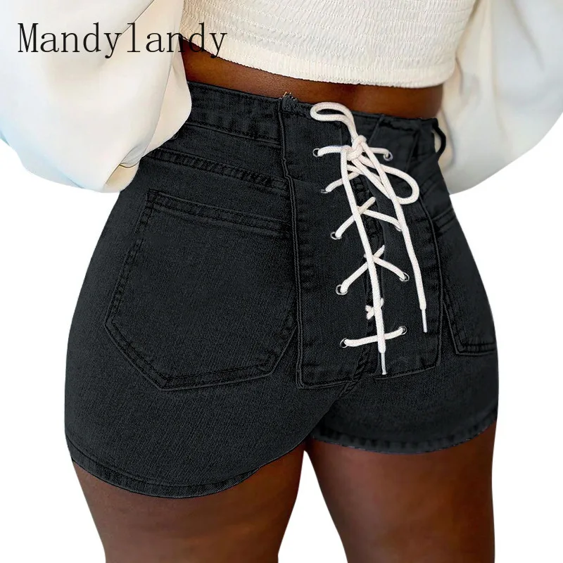 Mandylandy Women's Sexy Bandage Stretch Denim Shorts Ladies Elegant High Waist Skinny Bodycon Short Jeans Streetwear
Mandylandy Women's Sexy Bandage Stretch Denim Shorts Ladies Elegant High Waist Skinny Bodycon Short Jeans Streetwear
