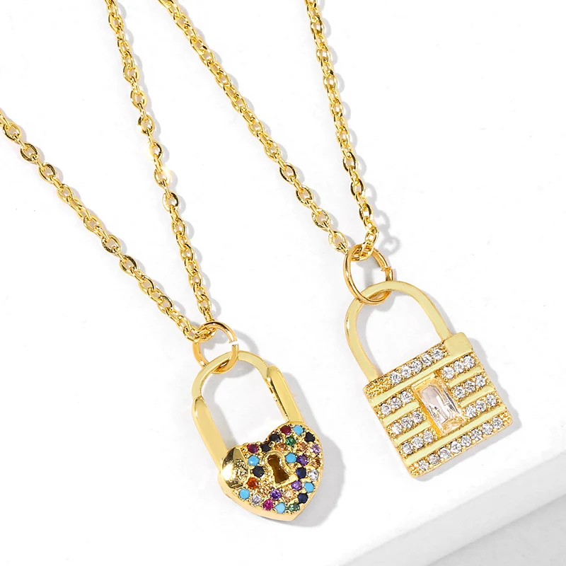 Multicolor Padlock Necklaces Pendant For Women Rainbow Heart Locket Necklace Cubic Zirconia Rainbow Jewelry Women Gift nkeq79
Multicolor Padlock Necklaces Pendant For Women Rainbow Heart Locket Necklace Cubic Zirconia Rainbow Jewelry Women Gift nkeq79