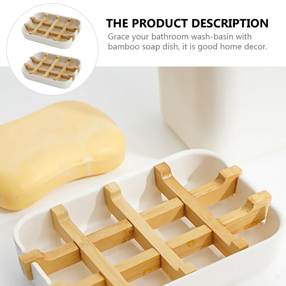 2Pcs Creative Soap Draining Tray Detachable Bamboo Drainage Soap Container 
2Pcs Creative Soap Draining Tray Detachable Bamboo Drainage Soap Container