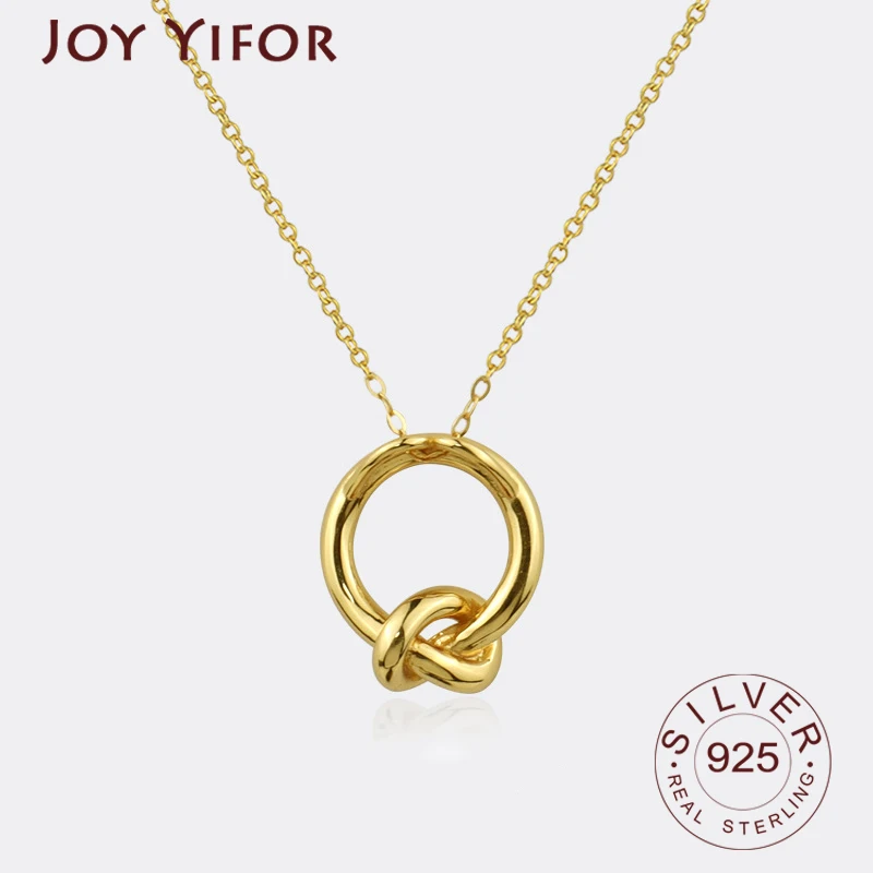 925 Sterling Silver Women's Fashion New Jewelry High Quality Circle Knots Gold Retro Simple Pendant Necklace 48CM Long
925 Sterling Silver Women's Fashion New Jewelry High Quality Circle Knots Gold Retro Simple Pendant Necklace 48CM Long