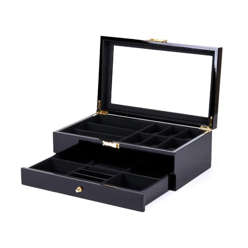 6+3 Grids Wood Watch Box Double Layers Piano Paint Watch Glasses Storage Box for Men Watch Jewelry Box Valentine's Day Gifts
6+3 Grids Wood Watch Box Double Layers Piano Paint Watch Glasses Storage Box for Men Watch Jewelry Box Valentine's Day Gifts